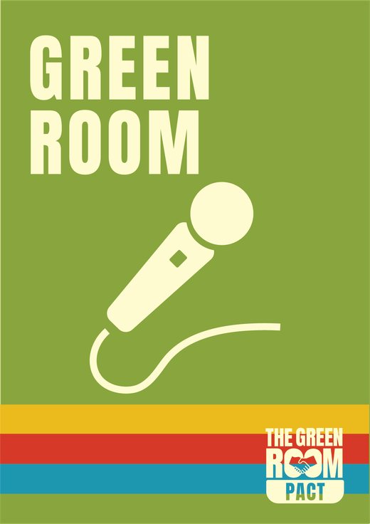 Green room door sign