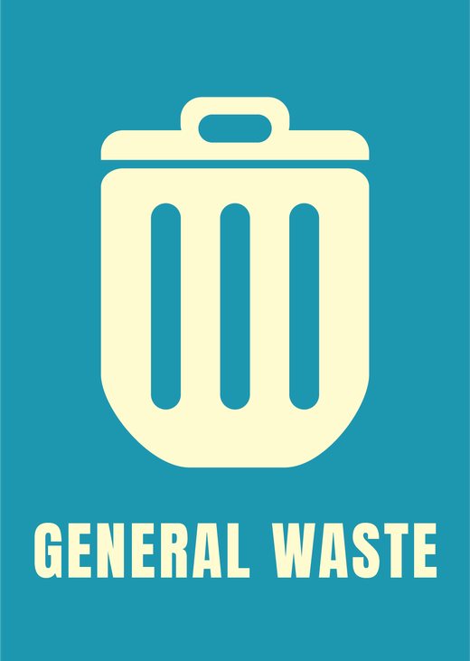 General waste bin label